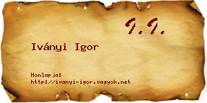 Iványi Igor névjegykártya
